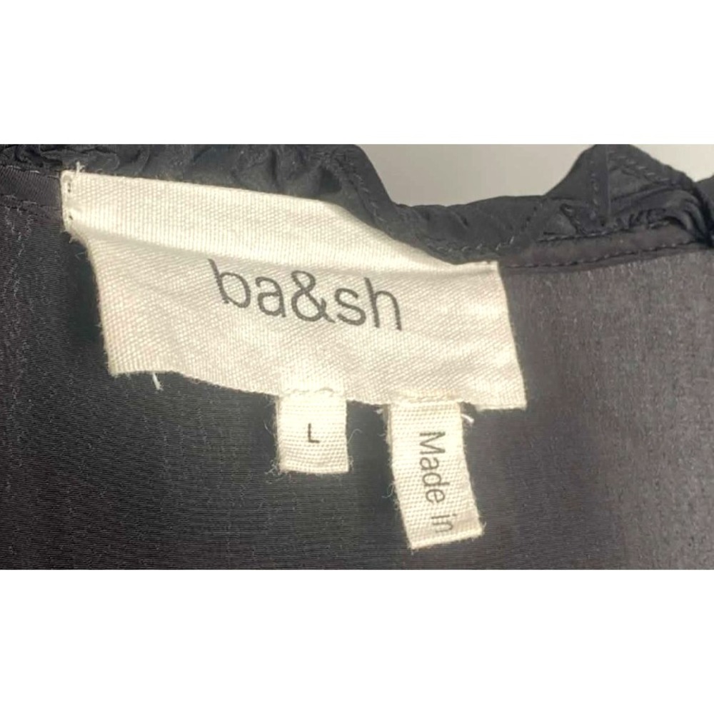 ba&sh Dress midi Women's Size large Black Long Sleeve minimalist luxury cinched - Picture 3 of 7